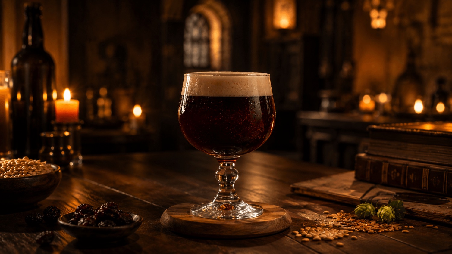 Бокал тёмного пива для пошаговой дегустации BrewNote